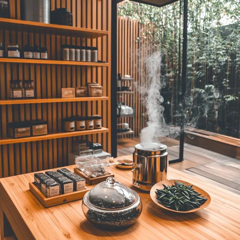 Smoking kratom risks illustration showing health hazards and safer alternatives like tea and capsules.